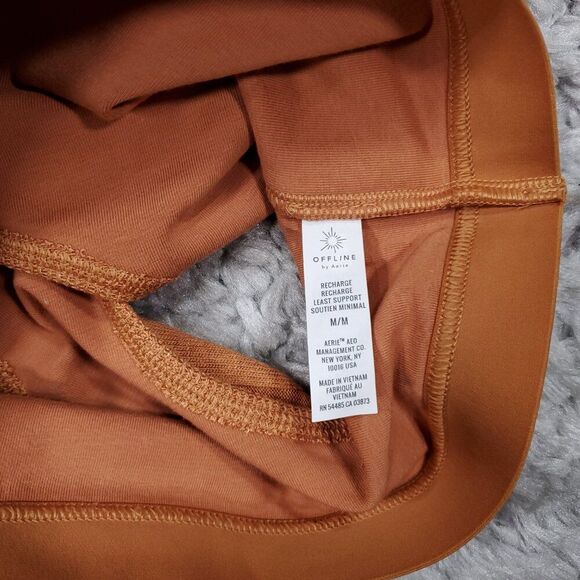 Aerie Offline Recharge Soft Lounge Brown Orange Racerback Sports Bra Size Medium - Picture 5 of 5